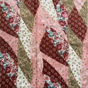 Vintage 90s Y2k Floral Abstract Patchwork Corduroy Fabric Remnant 19"x42" Pink